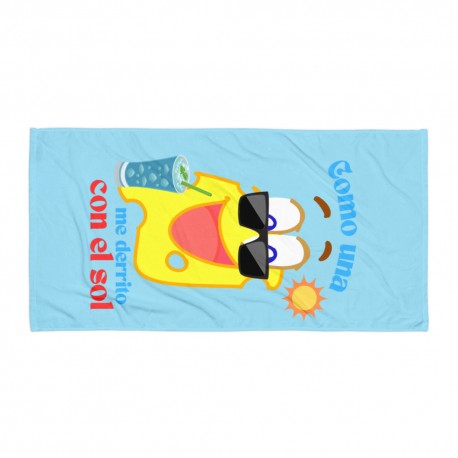 Toalla azul COMO UNA LONCHA DE QUESO me derrito