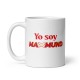 Taza blanca brillante "Yo soy MAXMUND" letra roja