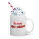 Taza blanca brillante "Yo soy MAXMUND" letra roja