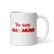 Taza blanca brillante "Yo soy MAXMUND" letra roja