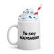 Taza blanca brillante YO SOY MAXMUND letras negras