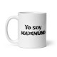Taza blanca brillante YO SOY MAXMUND letras negras