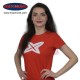 Camiseta roja mujer con logo blanco
