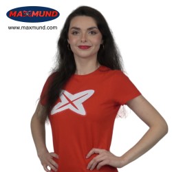 Camiseta roja mujer con logo blanco