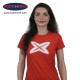 Camiseta roja mujer con logo blanco