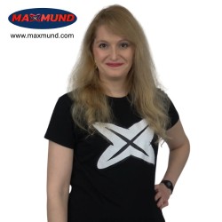 Camiseta clásica unisex negra símbolo MAXMUND n-b