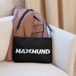 Bolso con correa negro logo MAXMUND blanco