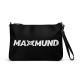Bolso con correa negro logo MAXMUND blanco