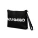 Bolso con correa negro logo MAXMUND blanco