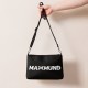 Bolso con correa negro logo MAXMUND blanco