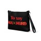 Bolso con correa negro YO SOY MAXMUND letras rojas