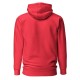 Sudadera roja con capucha unisex símbolo MAXMUND blanco-negro