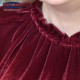 Vestido de terciopelo burdeos manga larga