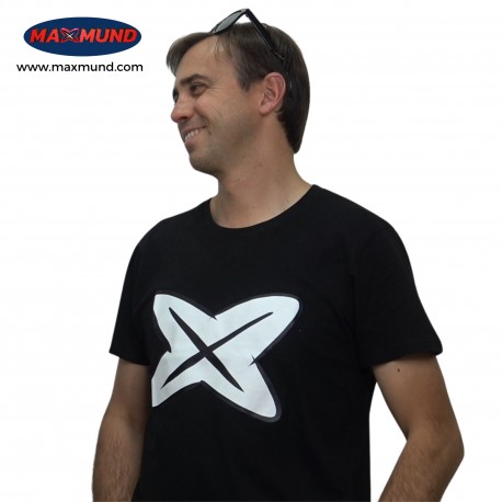 Camiseta clásica unisex negra símbolo MAXMUND n-b