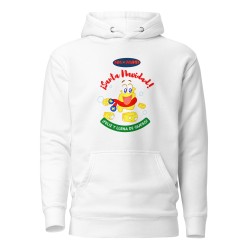 Sudadera con capucha unisex blanca SANTA NAVIDAD Lonchi - MAXMUND