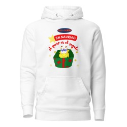 Sudadera con capucha unisex “En Navidad, el queso es el regalo”