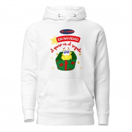 Sudadera con capucha unisex “En Navidad, el queso es el regalo”