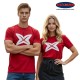 Camiseta hombre roja con logo blanco