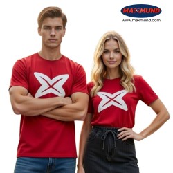Camiseta hombre roja con logo blanco
