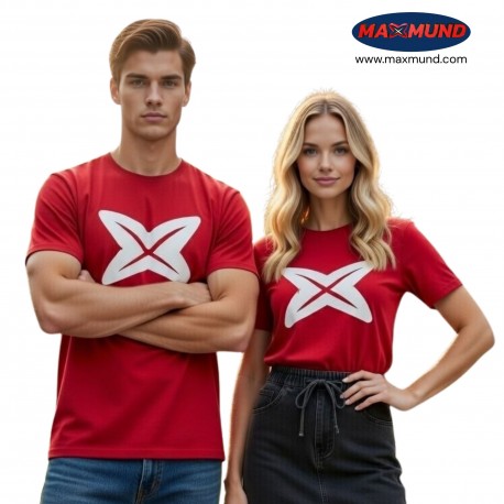 Camiseta hombre roja con logo blanco
