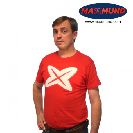 Camiseta hombre roja con logo blanco