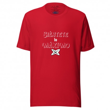 Camiseta unisex roja MAXMUND "Siéntete lo máximo"