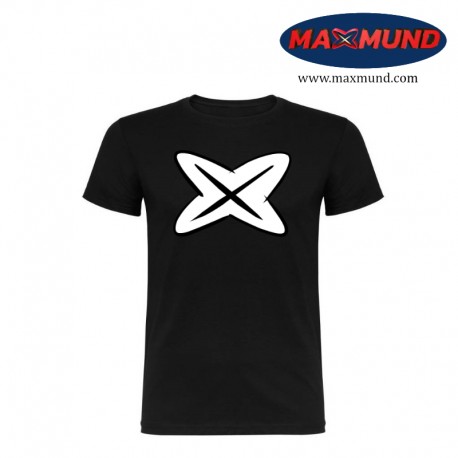 Camiseta negra unisex con logo blanco MAXMUND