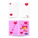 Tarjeta de felicitación vertical rosa LONCHAS DE QUESO San Valentín