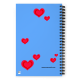 Libreta de notas con espiral azul LONCHAS DE QUESO San Valentín