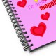 Libreta de notas con espiral rosa LONCHAS DE QUESO San Valentín